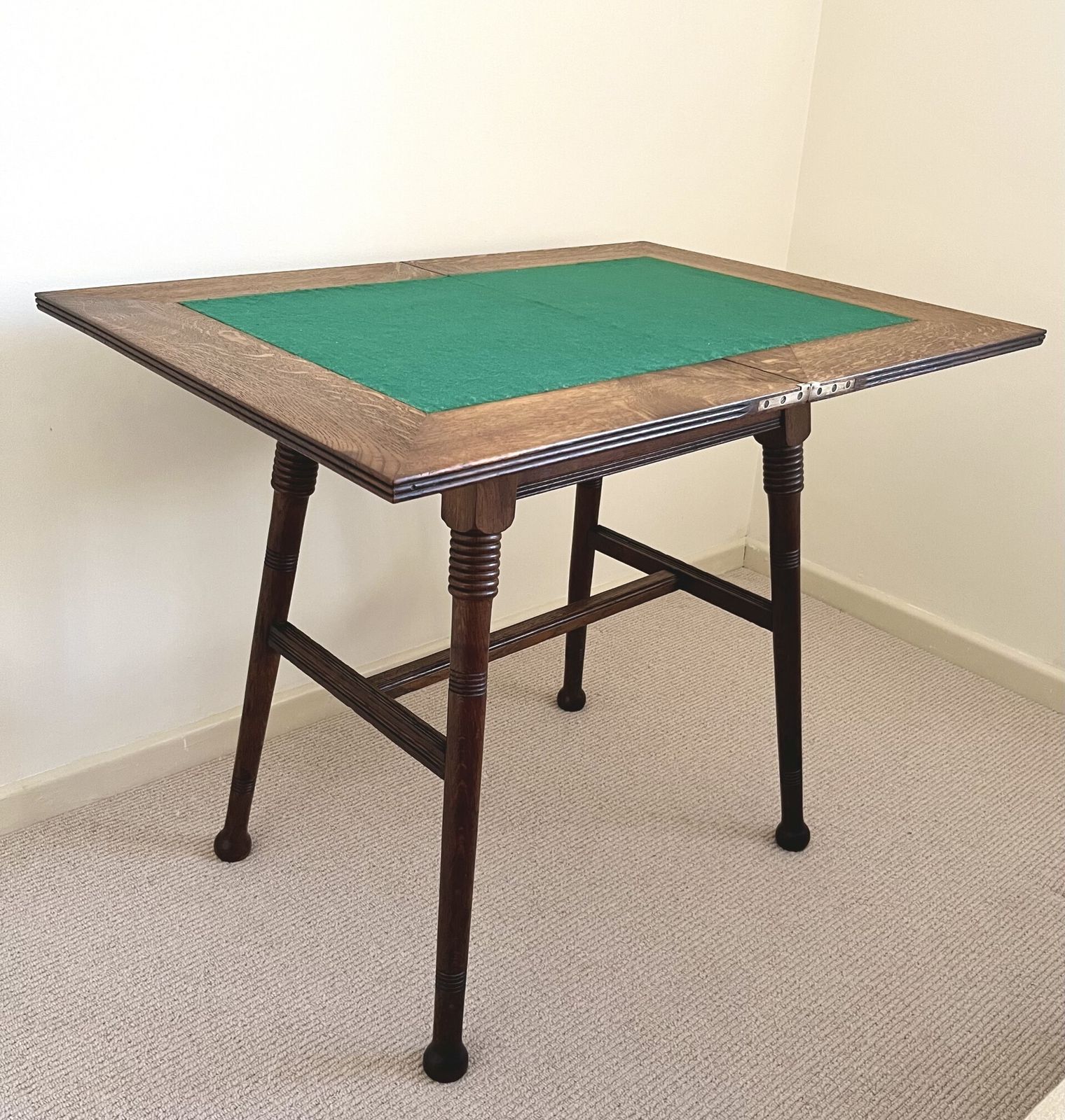 William Birch Oak Arts And Crafts Card Table Retailed At Liberty & Co photo vinterior