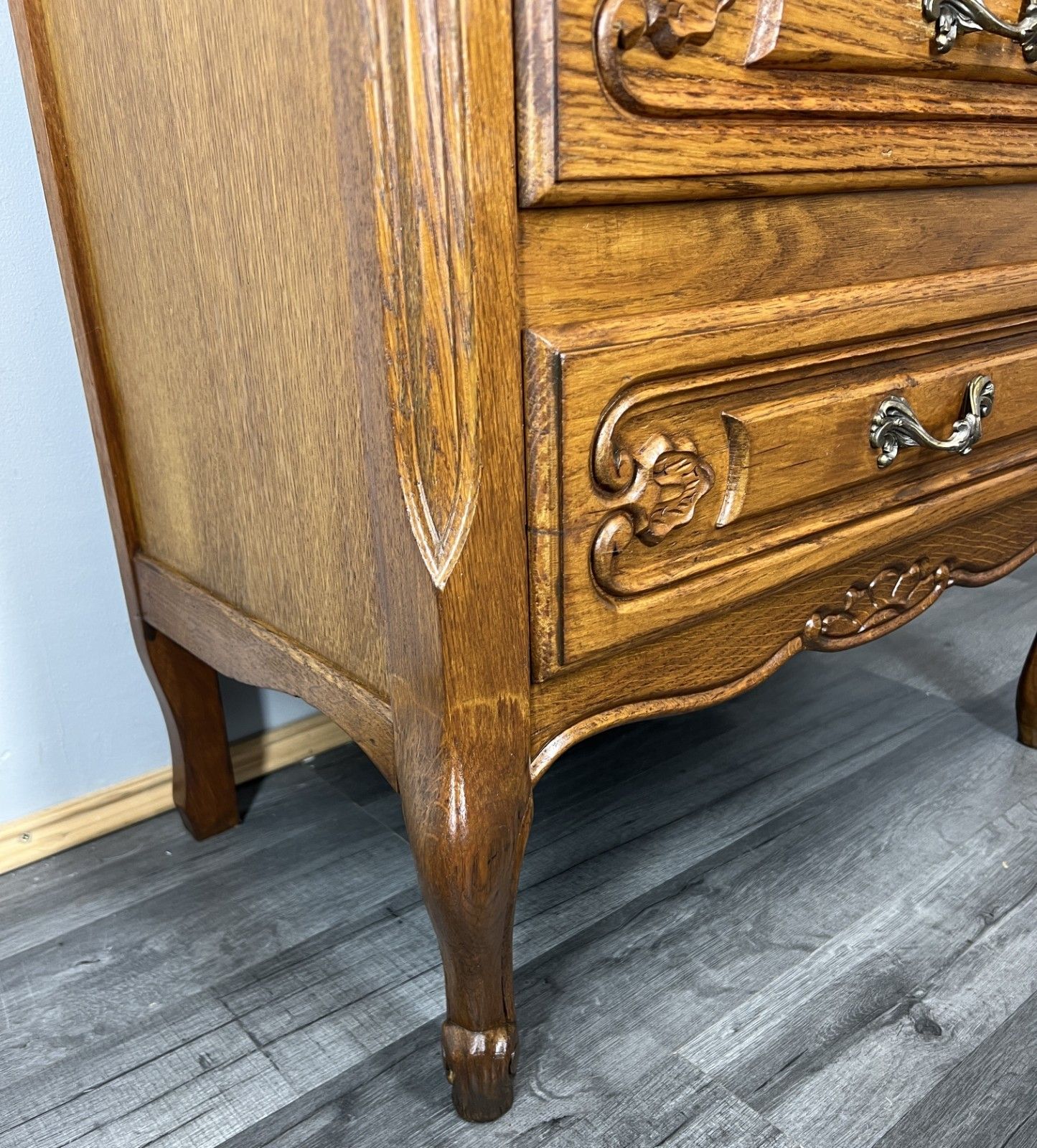 Chest Of Drawers Vintage French Louis Oak 4 Drawers Carved Cabinet Lot 4466 photo buy