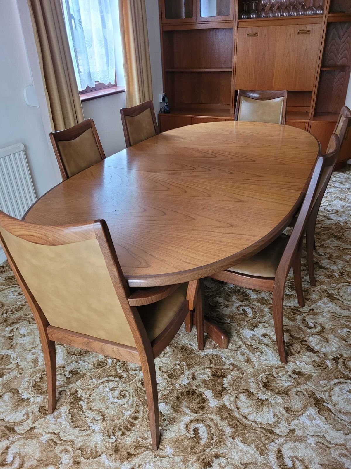 G Plan Dining Table And 6 Leatherette Chairs photo furniture