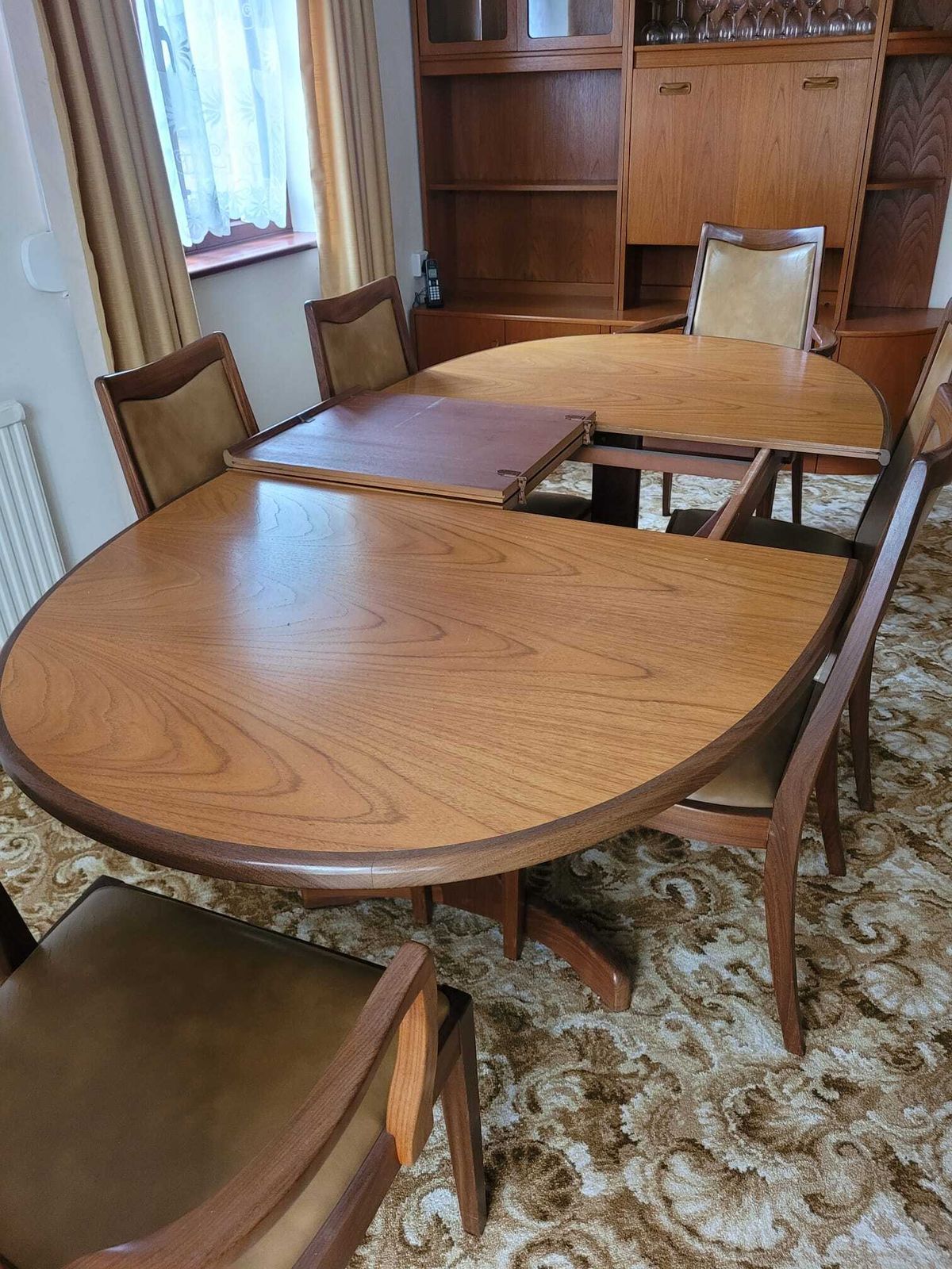 G Plan Dining Table And 6 Leatherette Chairs photo for sale