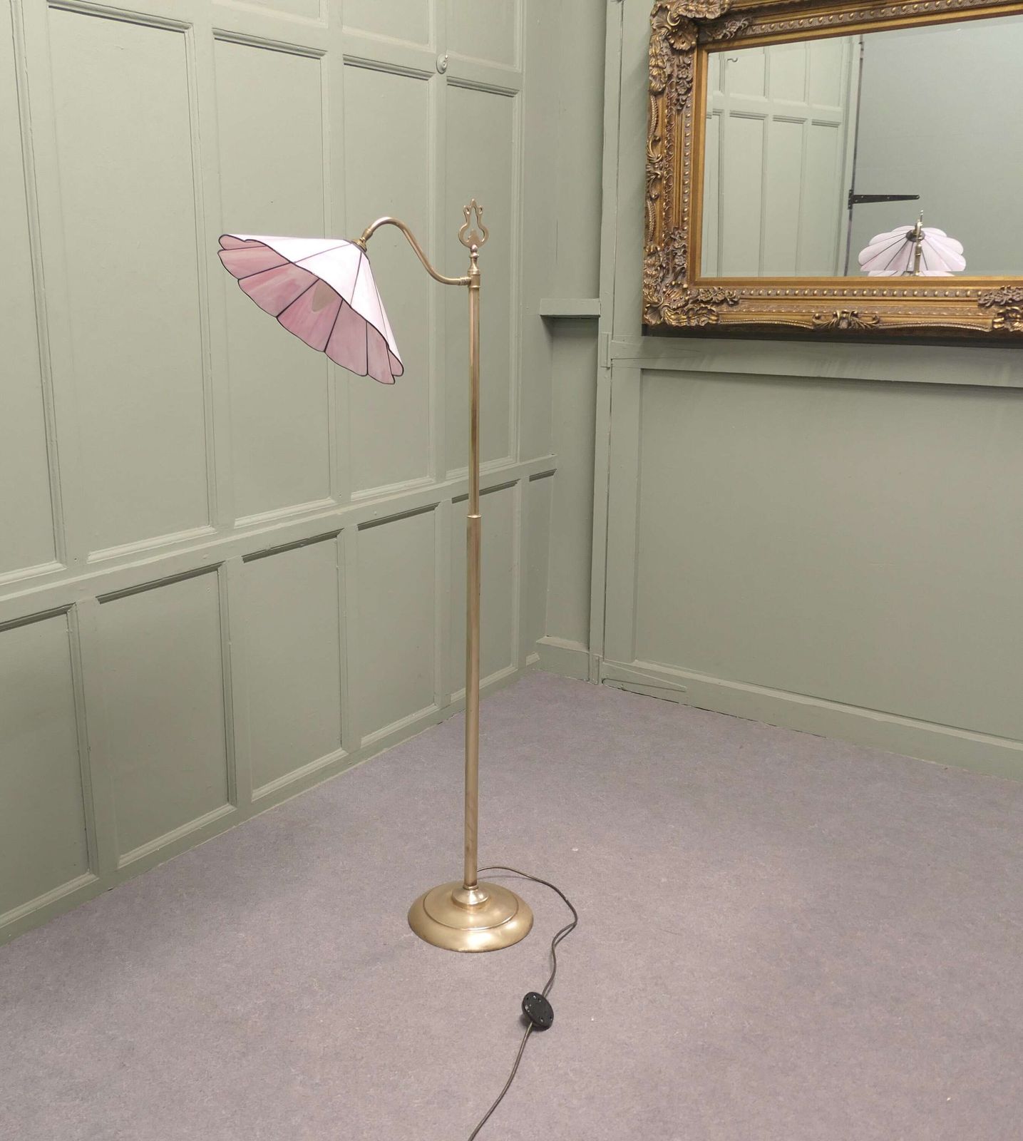 Edwardian Floor Standing, Swivel, Angle Reading Lamp photo Lighting
