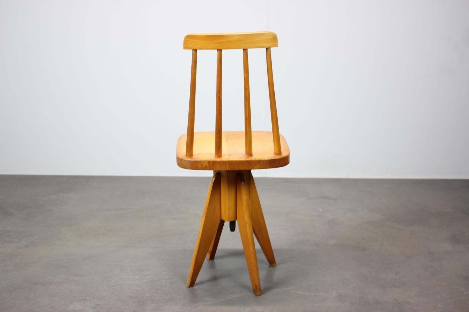 1970s  Beech Chair With Adjustable Height, Czechoslovakia photo 365.0