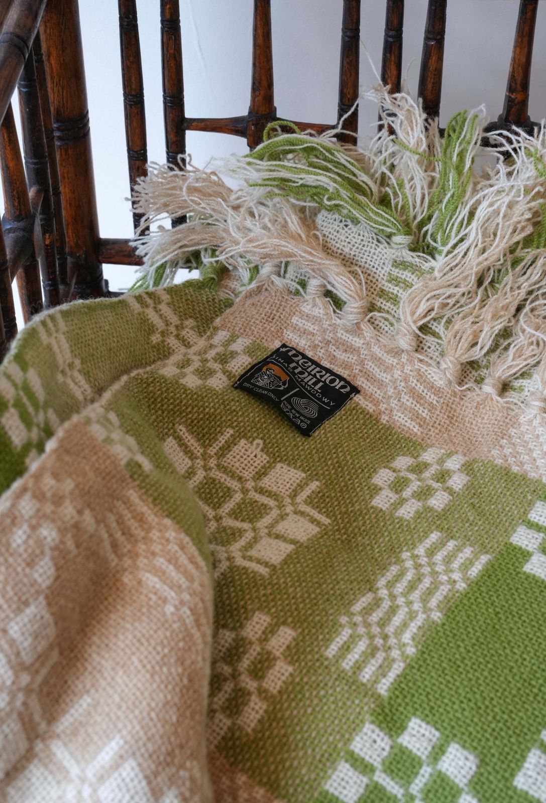 Large Traditional Welsh Blanket photo vintage
