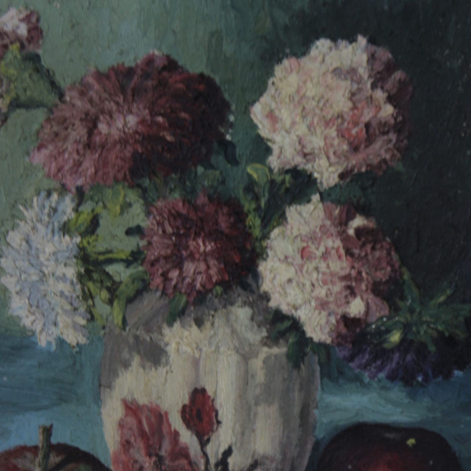 Floral Painting, Oil On Board, Signed And Dated 1960 photo Art