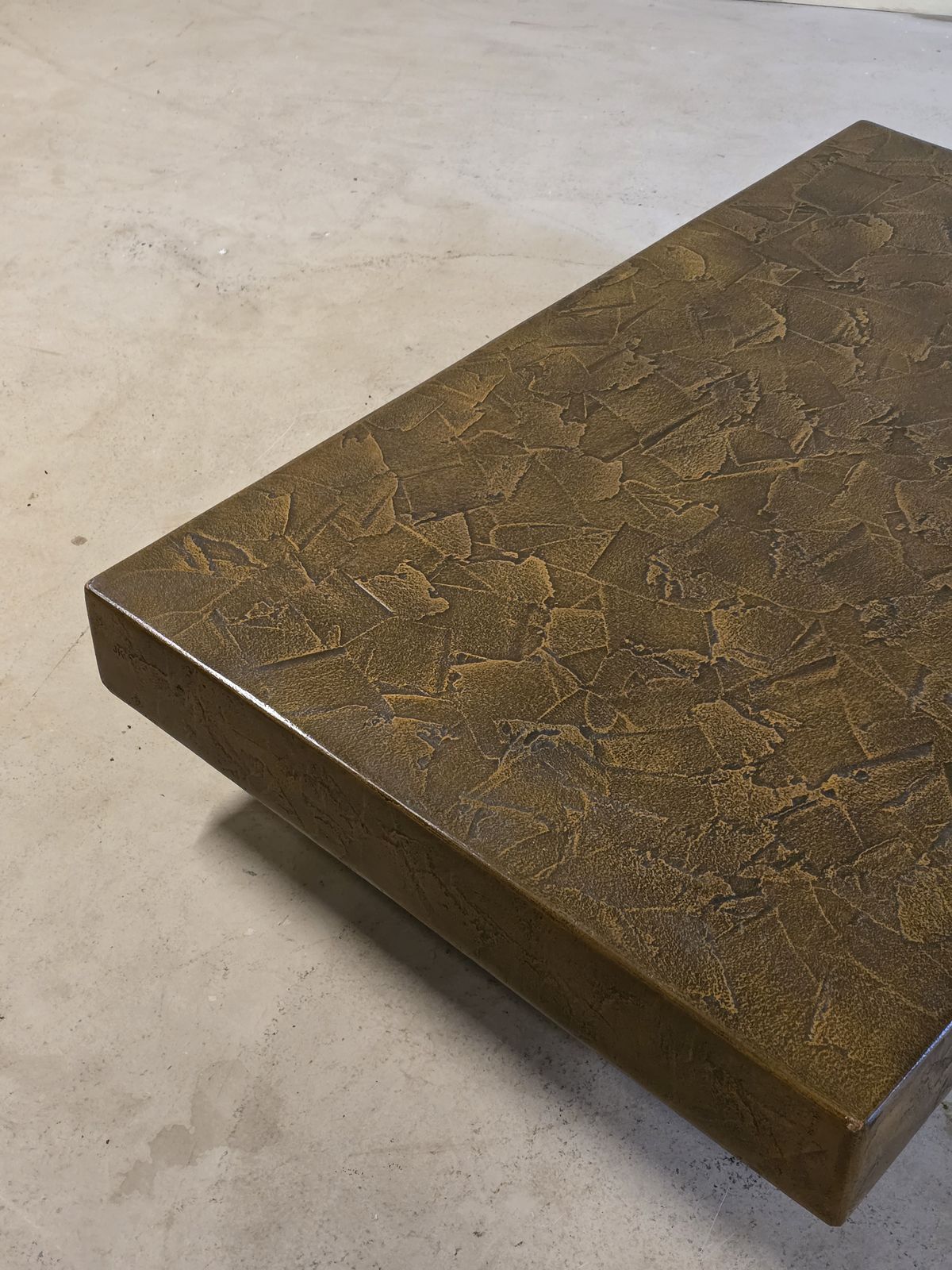 Monumentale Brutalist Salontafel Met Gepatineerd Bronzen Blad, Jaren 1970 photo 3223.0