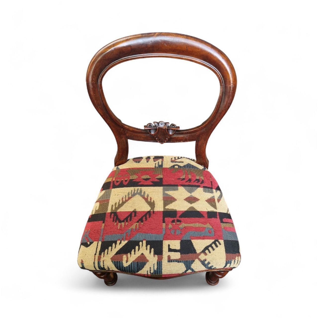 photo for sale Antique Victorian Balloon Back Chair / C.1880 / Free Delivery