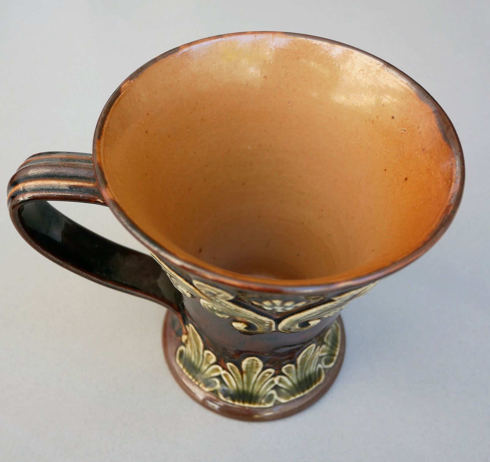 Antique Doulton Beer Mug, Jug, Vase Brown & Cream Single Handle 1901 12x11cm photo furniture