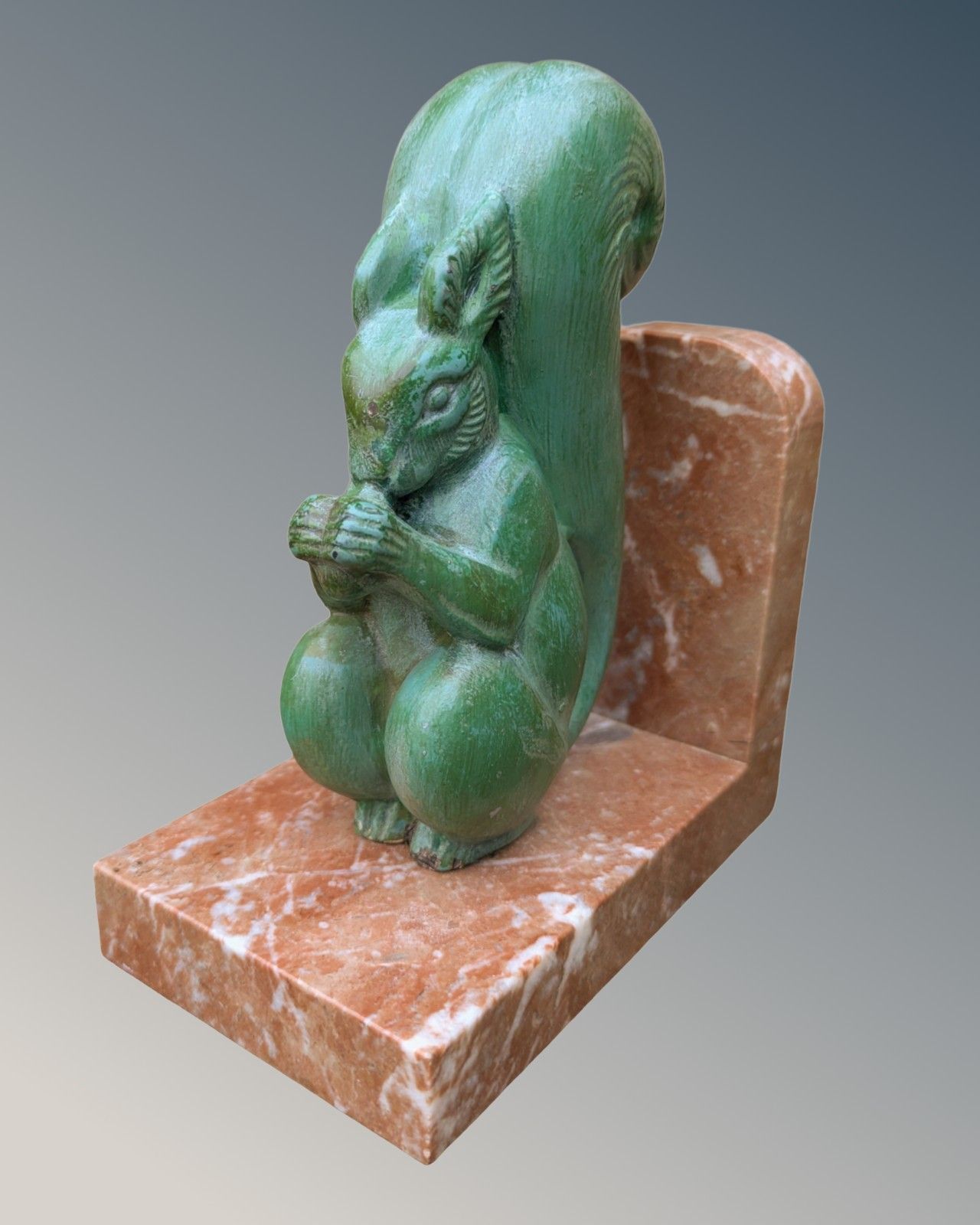 Good Pair Of Art Deco Marble Squirrel Bookends photo 395.0