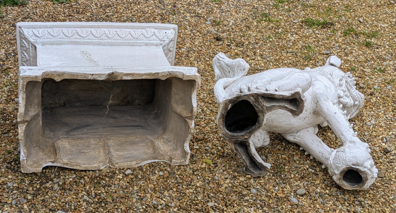 2450.0 Imposing Antique Dogs Of Foe Glazed Terracotta Dragon Lions photo