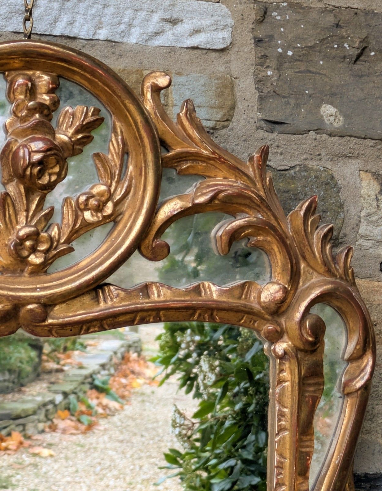Beautiful French Baroque Wall Mirror / Pier Glass photo vintage