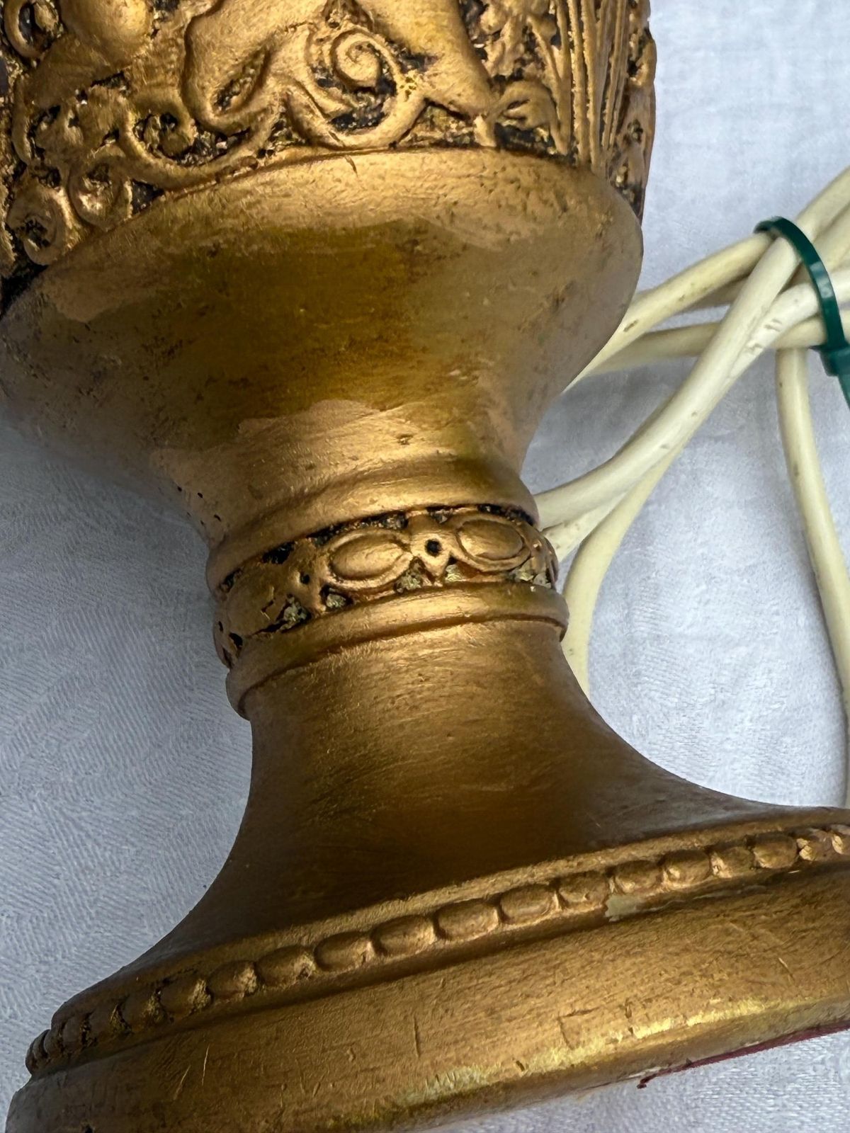 photo vinterior Retro 1970s Gold Cherub Lamp, Vintage Gilt Plaster Table Lamp, Baroque Angel Lamp In Antique Finish, Working Mid Century Light, Pat Tested