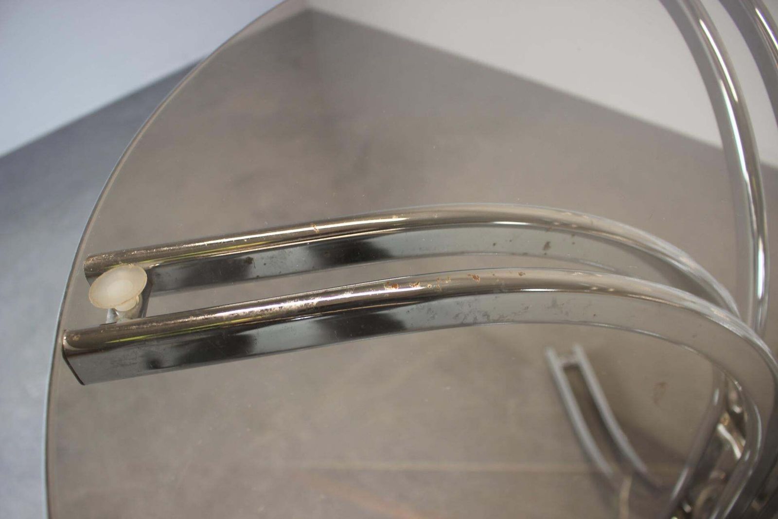 Round Dining Table Chnrome And Glass / Italy, 1980s photo vinterior