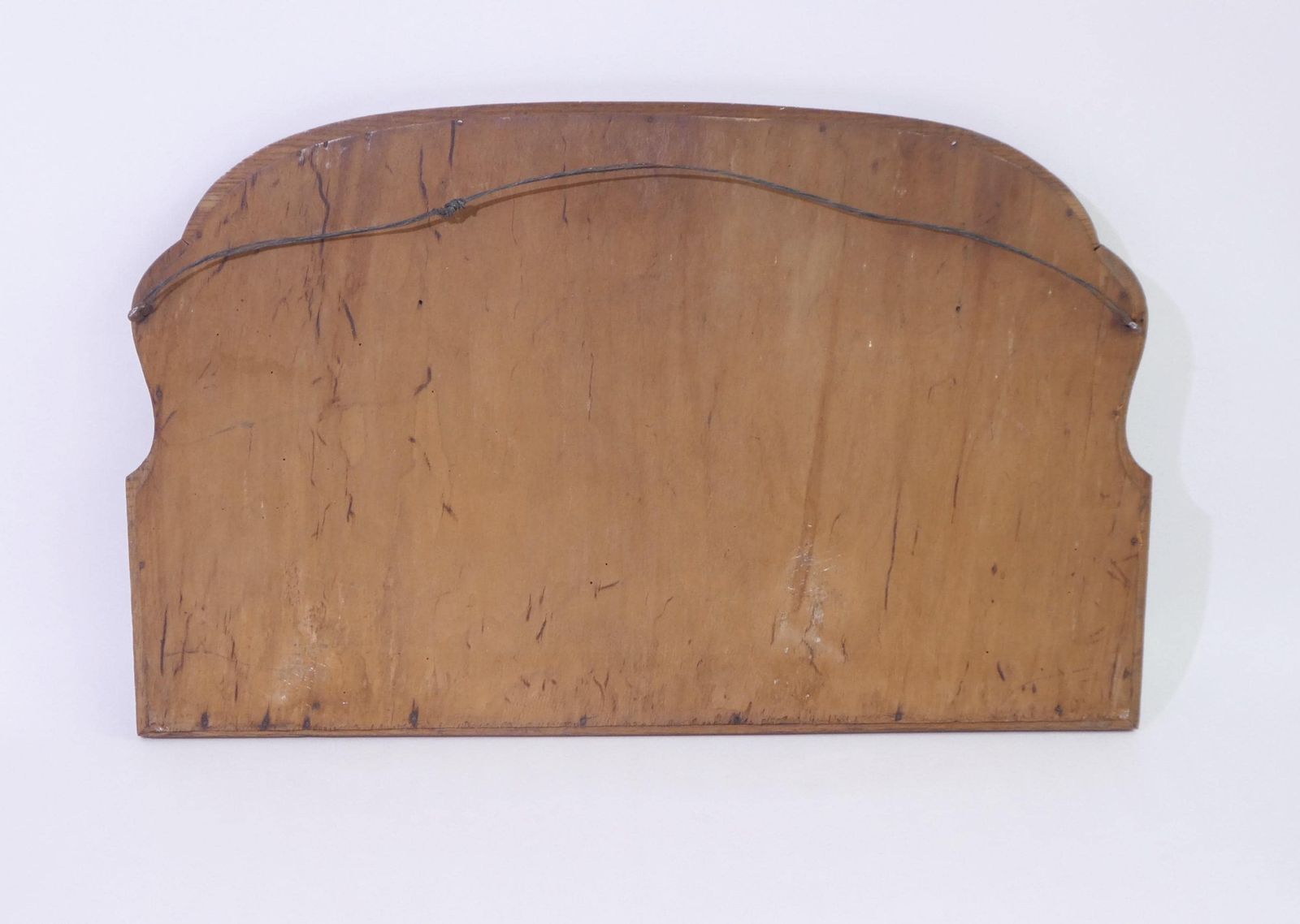 Home Decor Antique Solid Wooden Scalloped Mirror With Beveled Glass, Half Moon Dutch Wall Mirror, Farmhouse Decor photo
