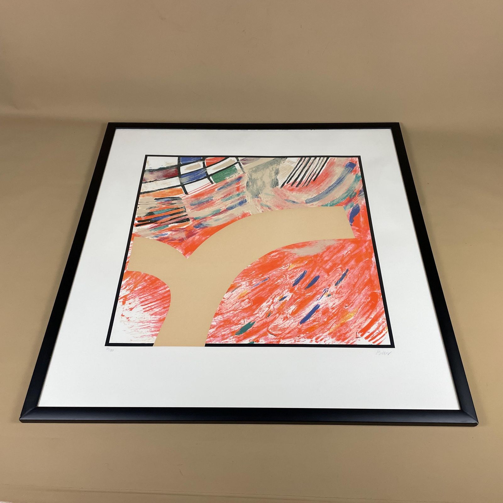 Sandra Blow Iridescent Wave 2004 Abstract Art 55/130 Silkscreen Print On Paper Framed Contemporary Artwork Black Frame Large Wall Art photo Art