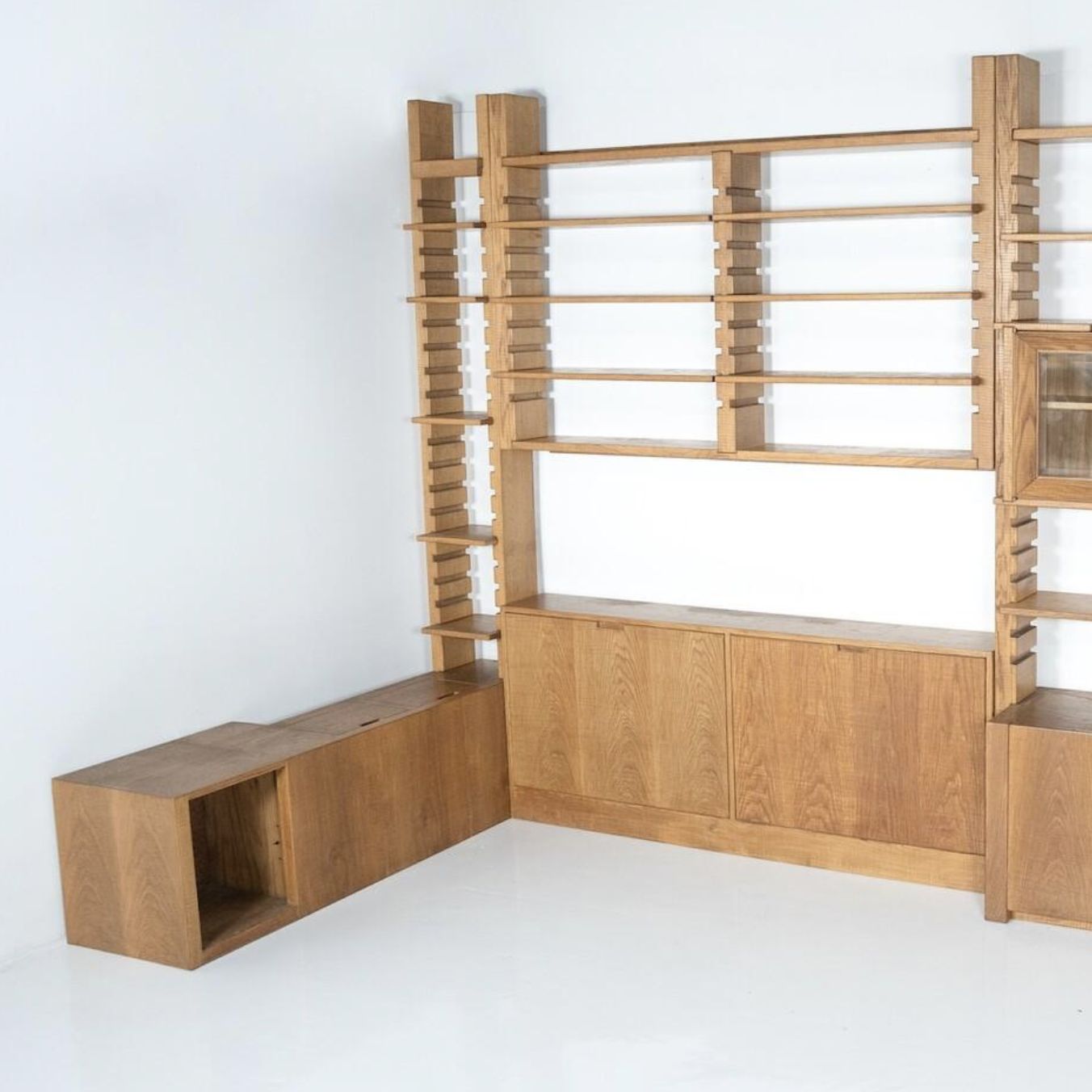 17560.0 Large Bookshelf With Bench By Guiseppe Rivadossi For Officina Rivadossi, Italy photo