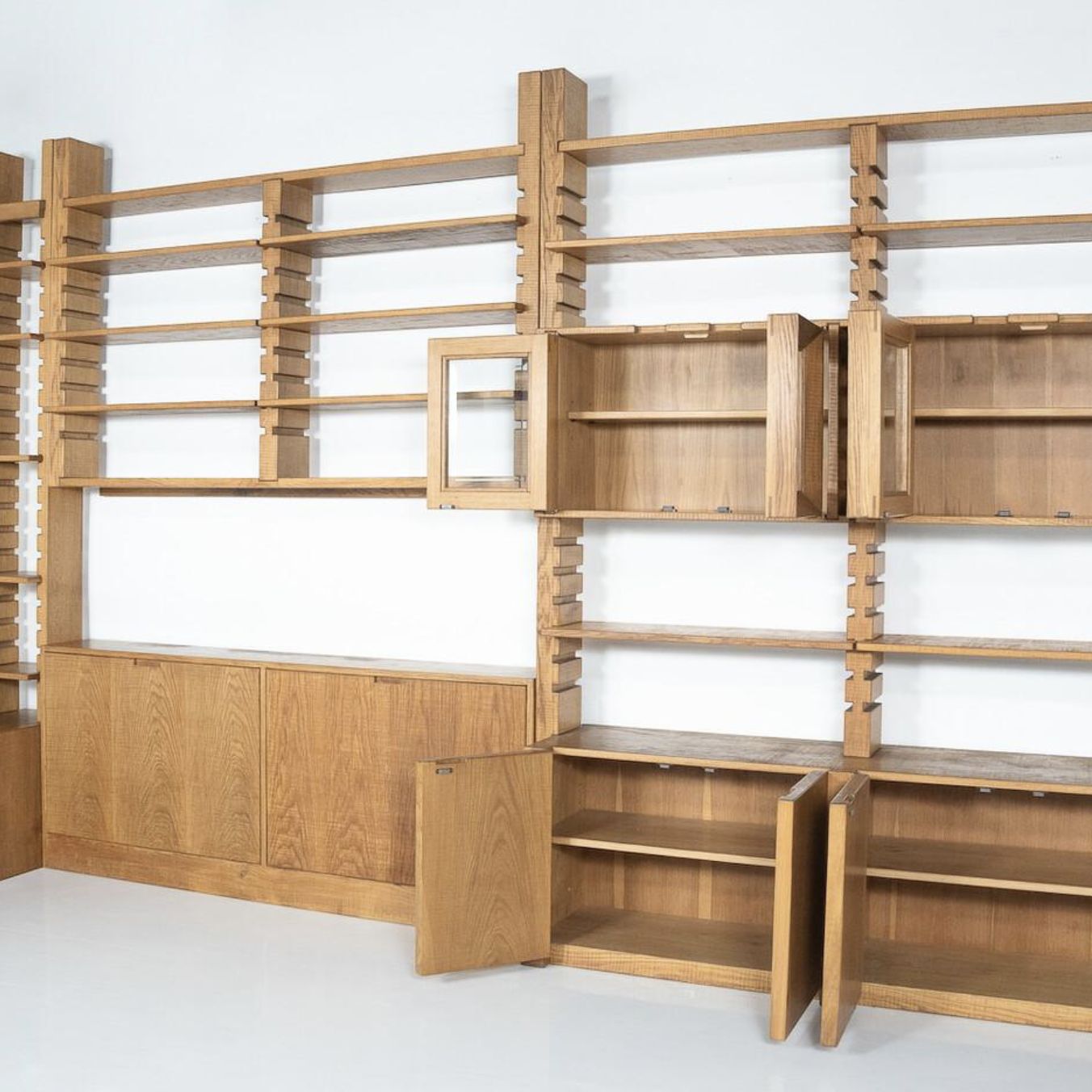 photo vinterior Large Bookshelf With Bench By Guiseppe Rivadossi For Officina Rivadossi, Italy