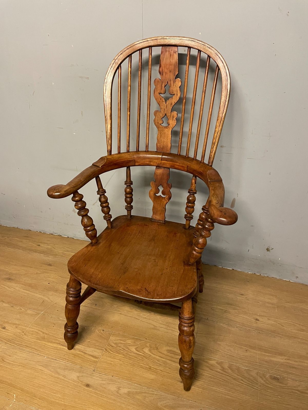C19th Ash And Elm Windsor Chair In Good Original Condition