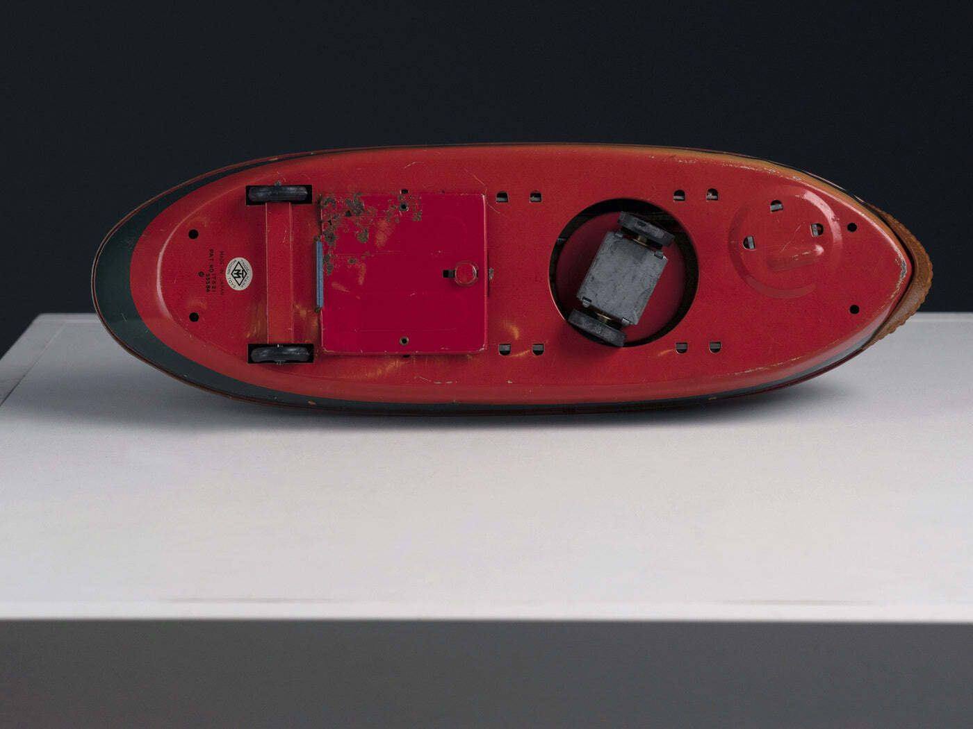 Tin Toy Tugboat, 1960s, Japan, Vintage photo for sale