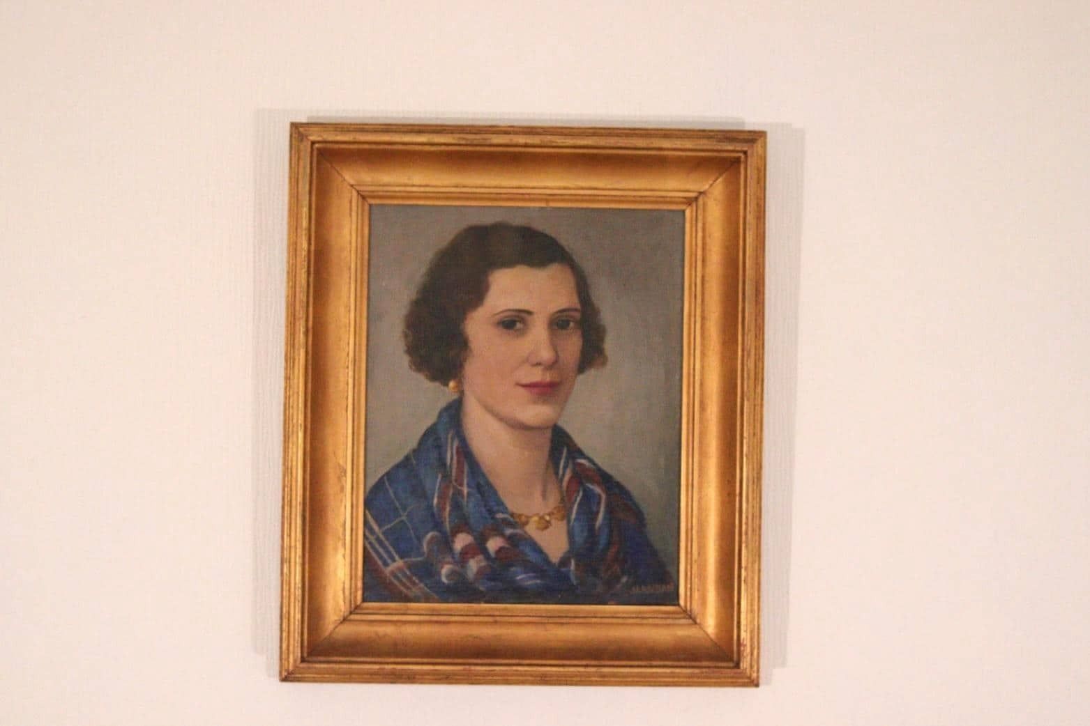 Original Swedish Oil On Panel – “Portrait Of Lilly Lundberg” By Maj Jerndahl – Vintage & Framed – 57.5 × 49.5 Cm (22.6" × 19.5")