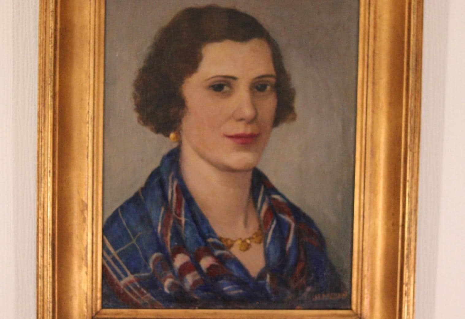 Original Swedish Oil On Panel – “Portrait Of Lilly Lundberg” By Maj Jerndahl – Vintage & Framed – 57.5 × 49.5 Cm (22.6" × 19.5") photo Art