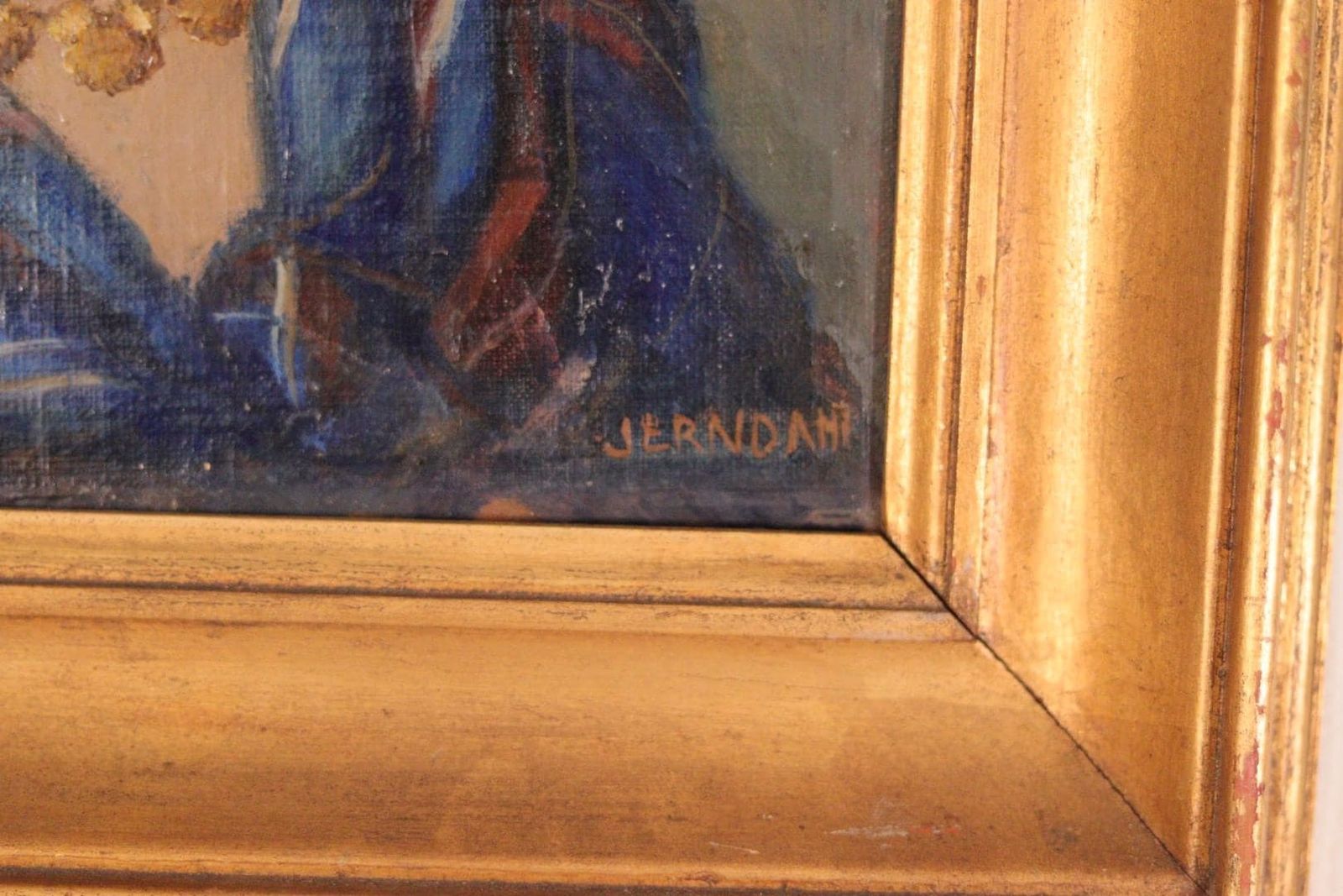 Original Swedish Oil On Panel – “Portrait Of Lilly Lundberg” By Maj Jerndahl – Vintage & Framed – 57.5 × 49.5 Cm (22.6" × 19.5") photo 545.0