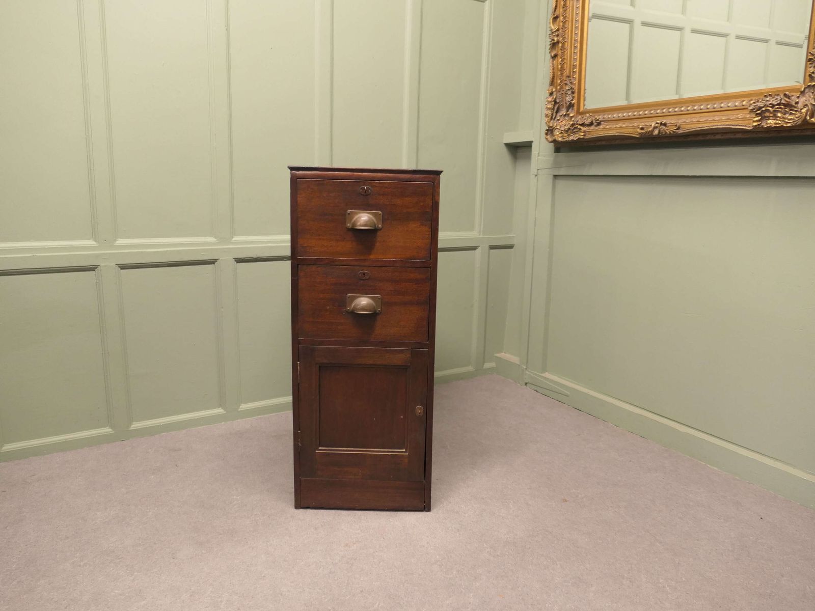 19th Century Heavy Banker’s Drawers And Safe Cupboard Pedestal, Strong Cupboard photo furniture