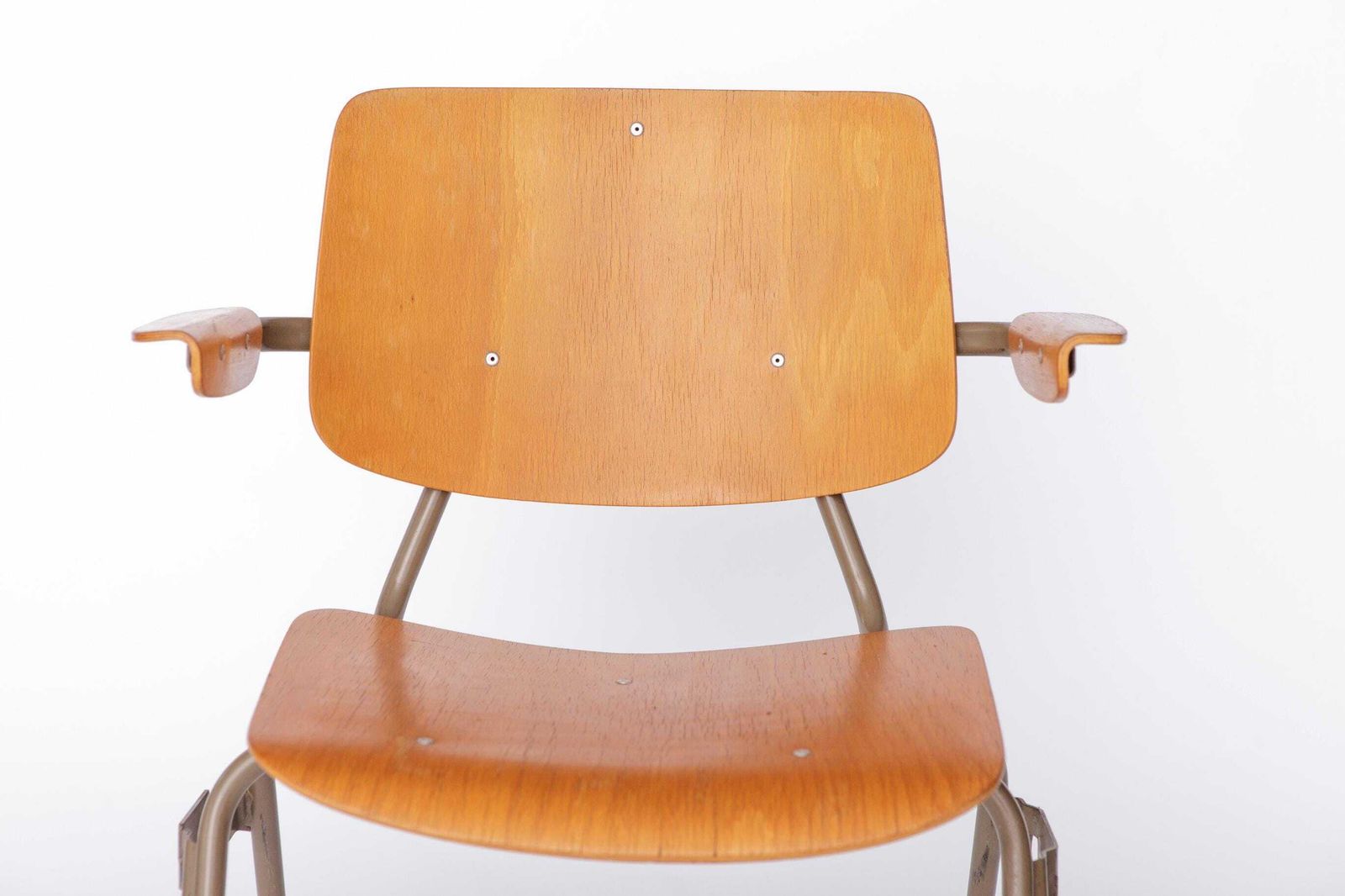 Set Of 6 Kho Liang Ie Stackable Chairs – Car Katwijk, 1950s Mid Century Modern, Beech Plywood & Metal, Dutch Design Vintage Chairs photo Furniture