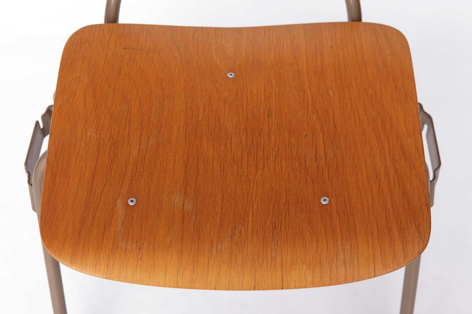 Set Of 6 Kho Liang Ie Stackable Chairs – Car Katwijk, 1950s Mid Century Modern, Beech Plywood & Metal, Dutch Design Vintage Chairs photo vinterior