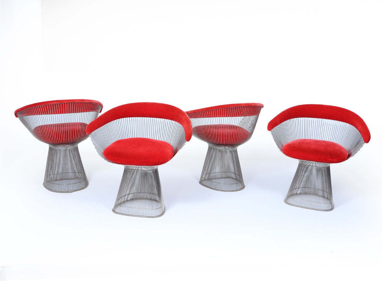 Set Of Four Warren Platner Dining Armchairs For Knoll, 1960s photo for sale