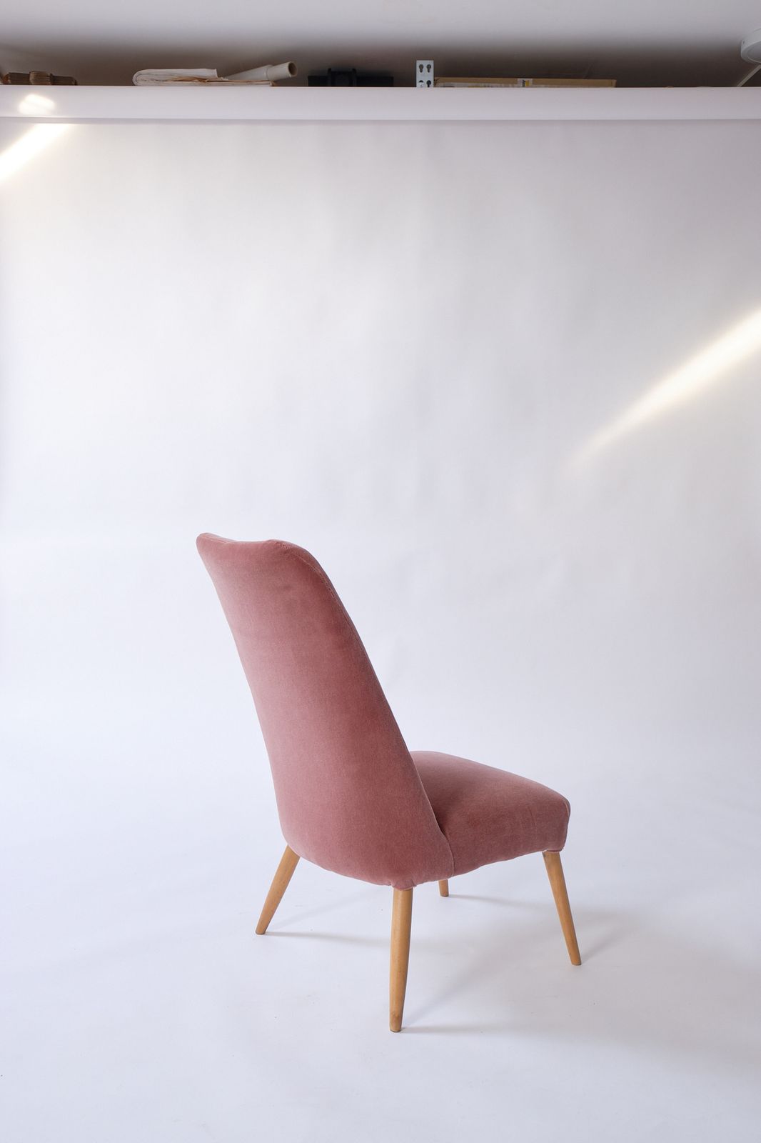 Pink Mohair Velvet Slipper Chair photo Furniture