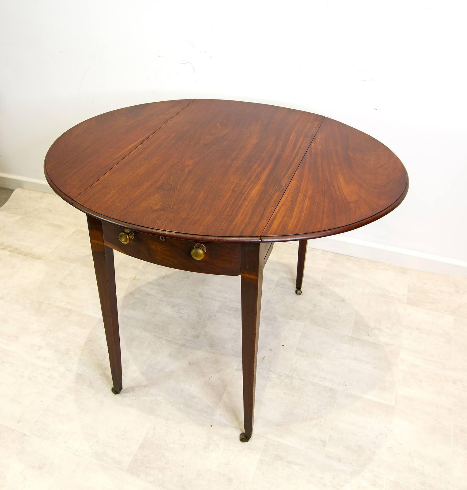George III Mahogany Pembroke Table With Drawer And Brass Castors C.1810 photo vinterior