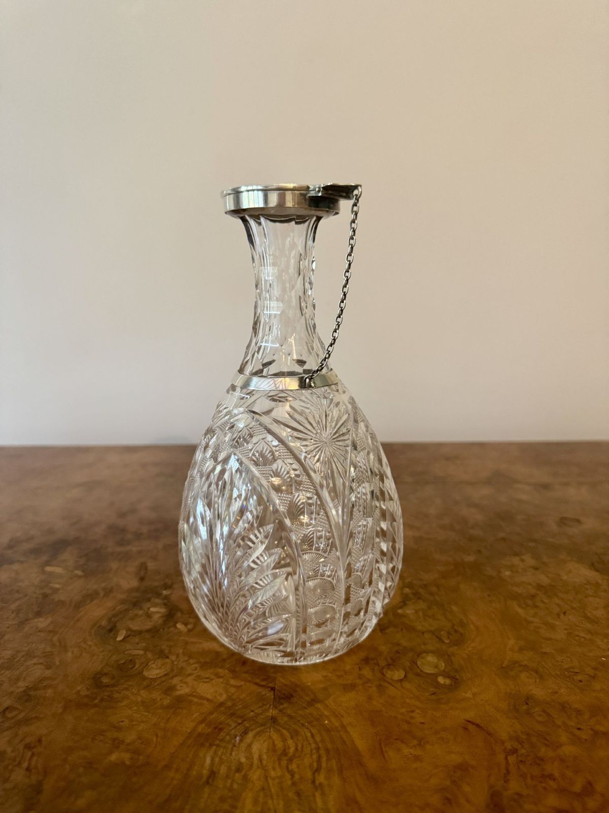 Fantastic Quality Antique Silver Collar Decanter photo vinterior