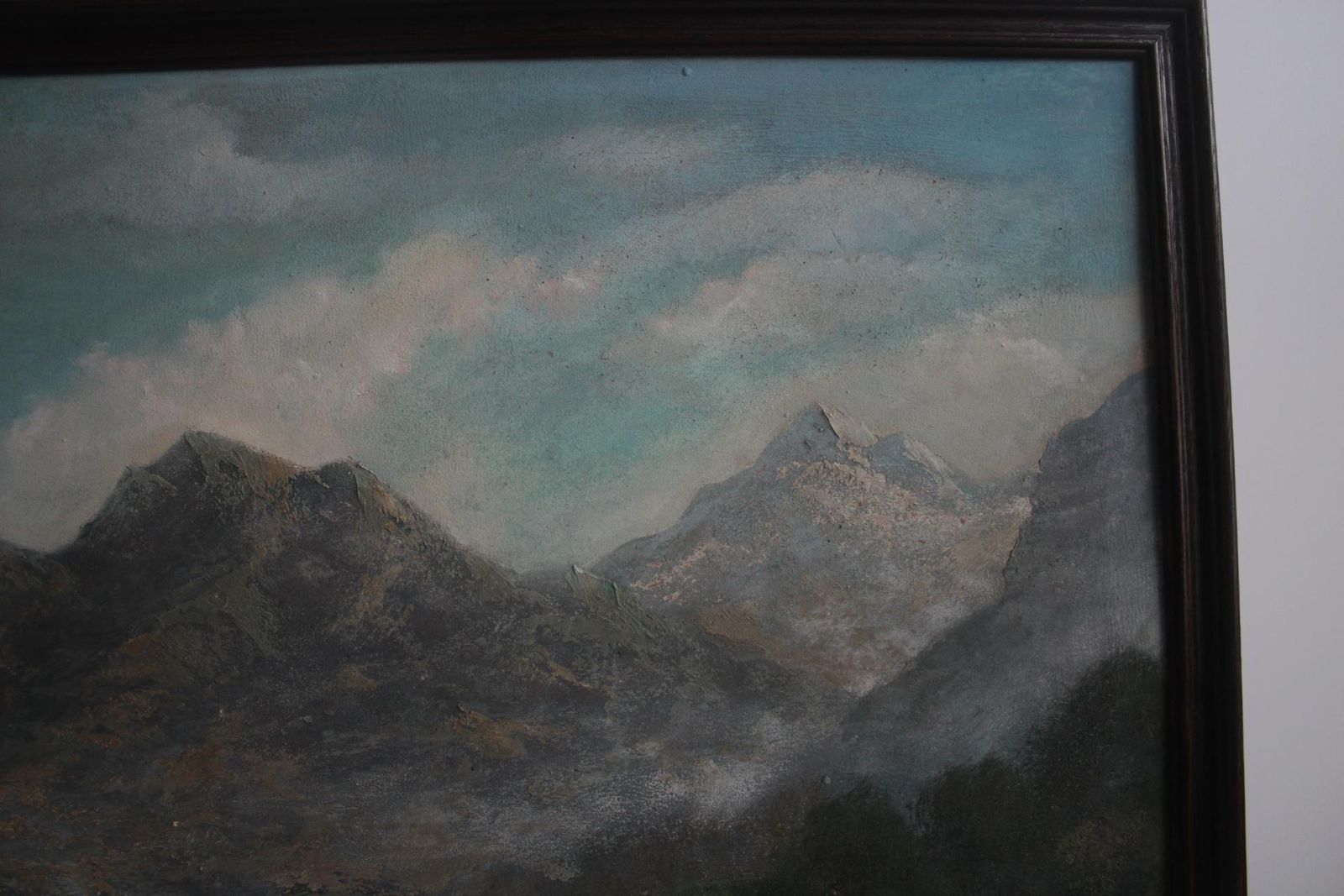 Hand Painted Painting, Oil On Fiberboard, Signed, Czechoslovakia, 1960's. photo vintage