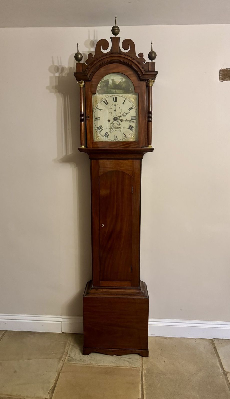 Superb Quality Antique George III Mahogany Arch Dial Longcase Clock photo furniture