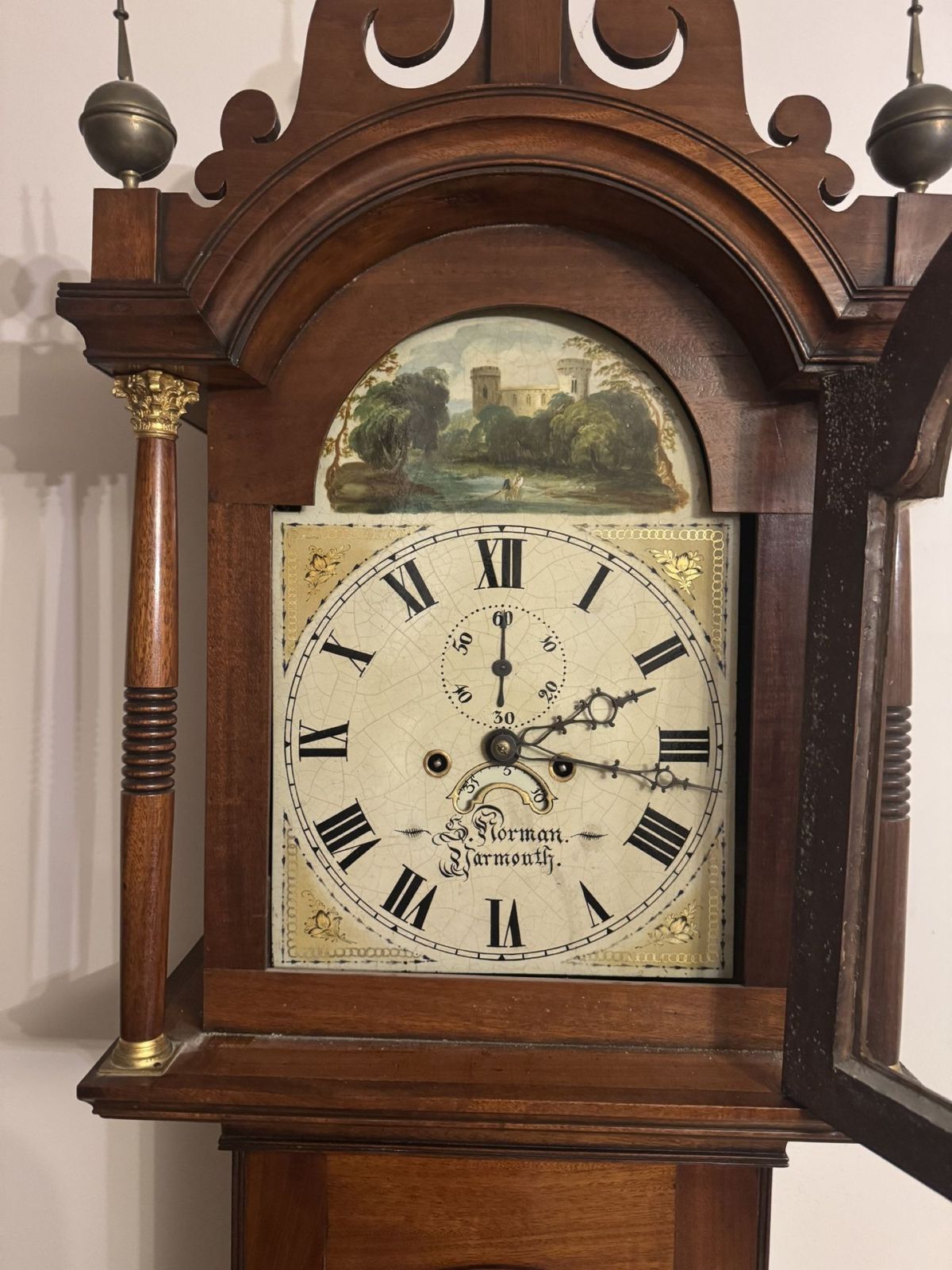photo for sale Superb Quality Antique George III Mahogany Arch Dial Longcase Clock