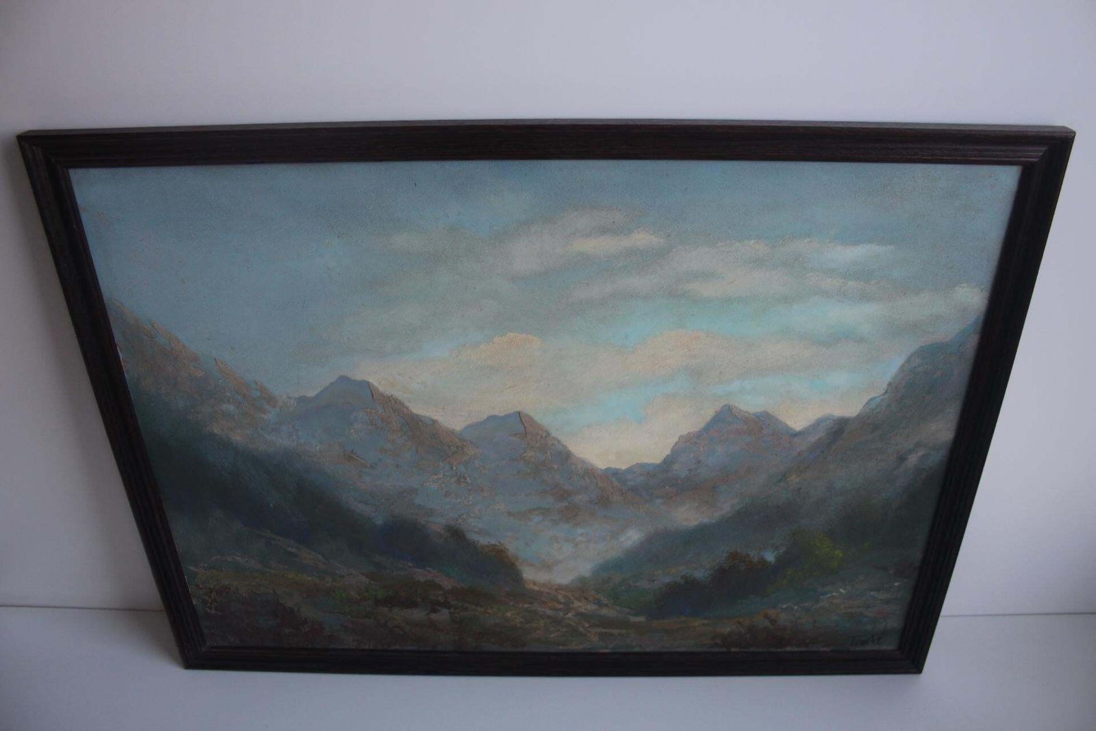 Hand Painted Painting, Oil On Fiberboard, Signed, Czechoslovakia, 1960's. photo Art