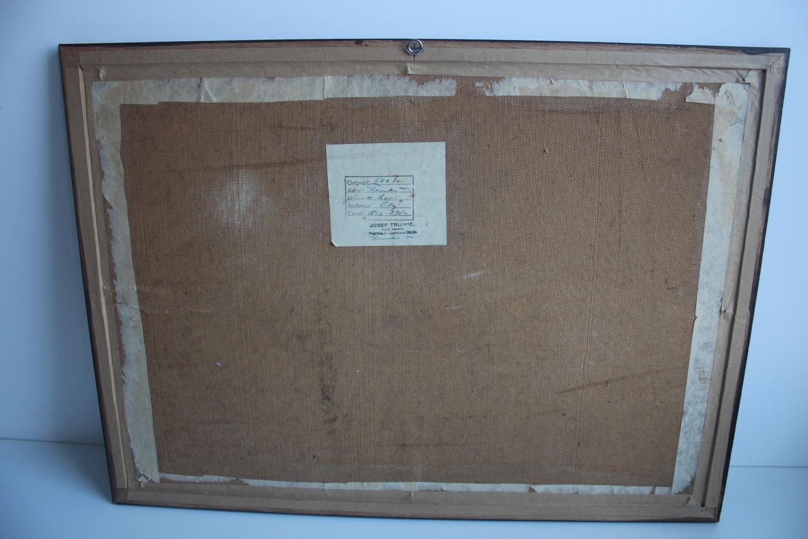 666.0 Hand Painted Painting, Oil On Fiberboard, Signed, Czechoslovakia, 1960's. photo