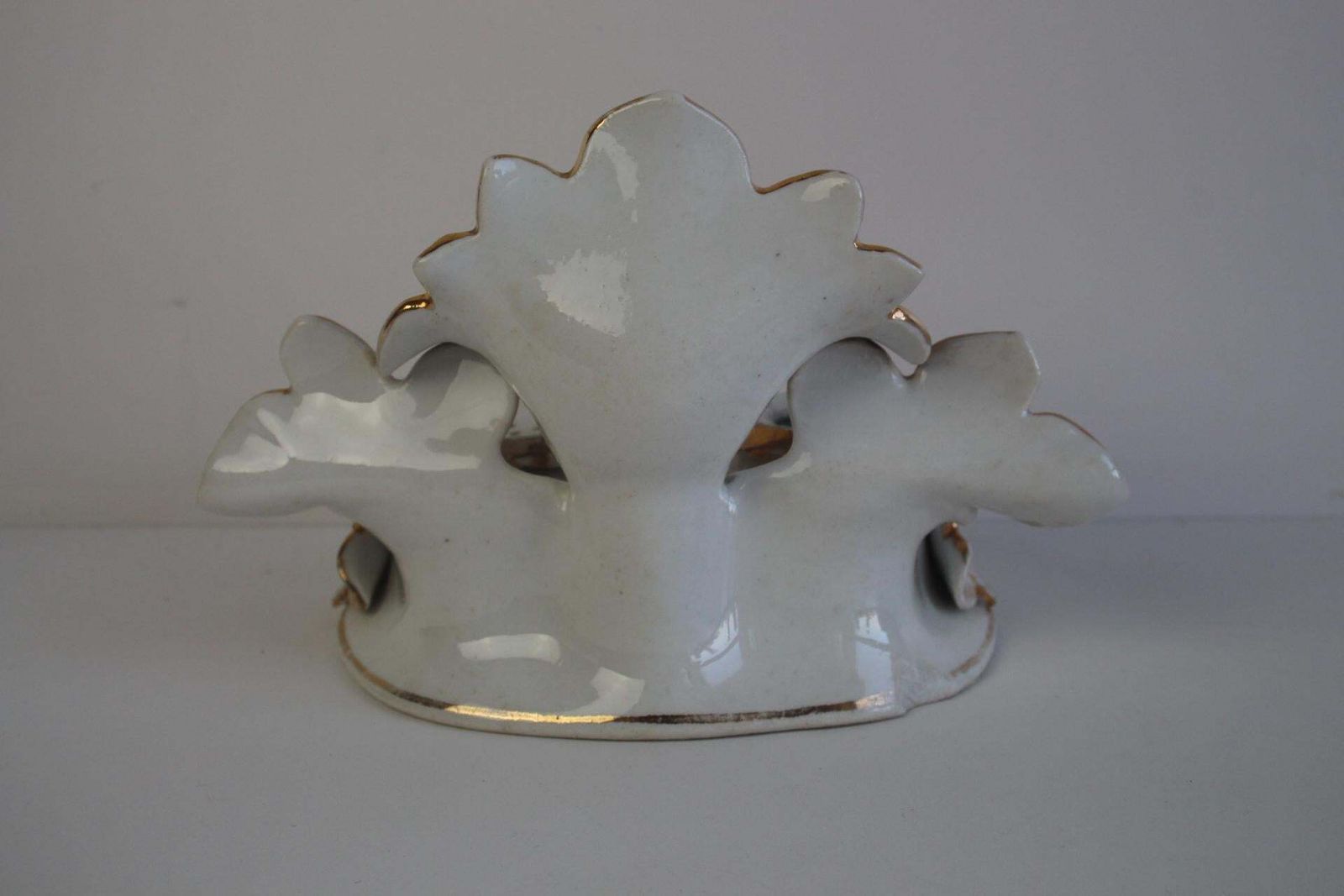 Antique Rare Porcelain Inkwell, Hand Painted, Gilded, Circa 1900's. photo vinterior