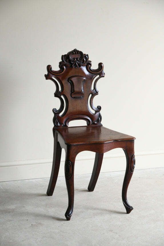 Antique Victorian Mahogany Hall Chair photo for sale
