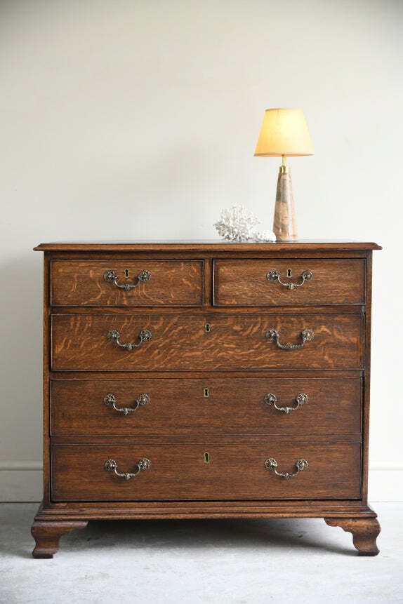 Georgian Oak Chest Of Drawers, Mid 20th Century