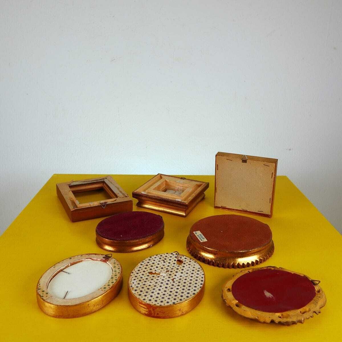 Lot Of 8 Small Vintage Wooden Frames photo vintage