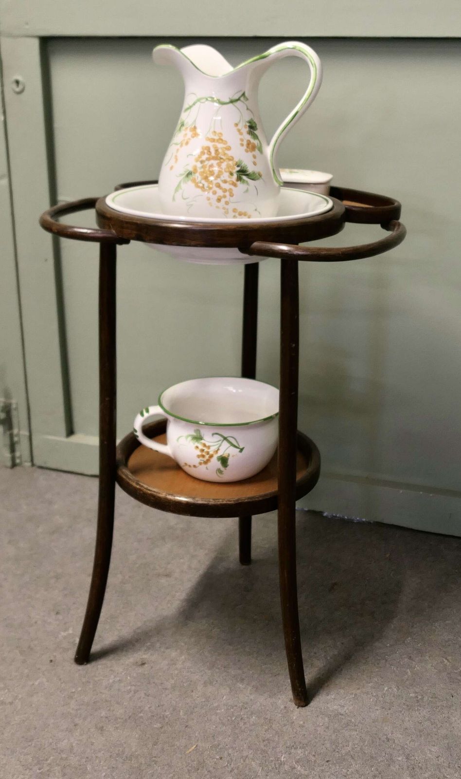 Bentwood Wash Or Shaving Stand With Jug And Bowl photo furniture