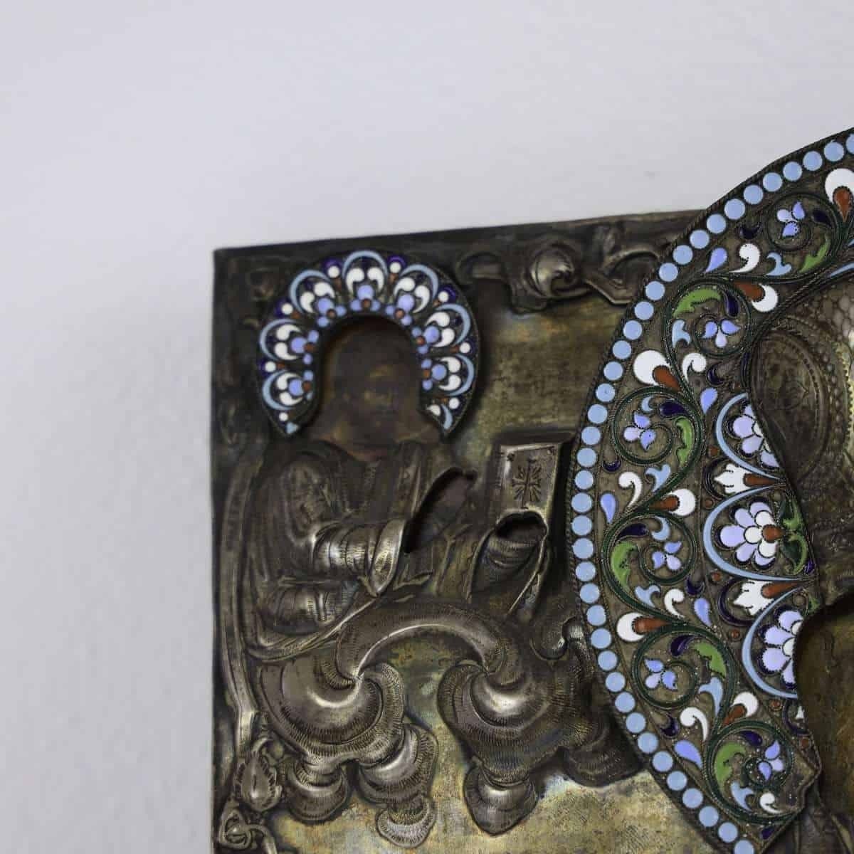 Wooden And Silver Icon, St. Nicholas, 1865, Nizhny Novgorod. photo furniture
