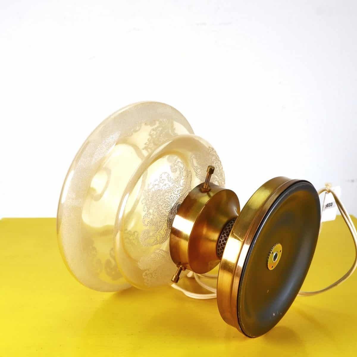 Vintage Table Lamp With Embossed Glass Decoration photo vinterior