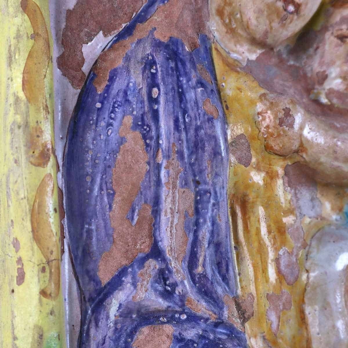 Ancient Bas Relief Panel Of The Madonna And Child, Acquapendente, Viterbo photo vintage