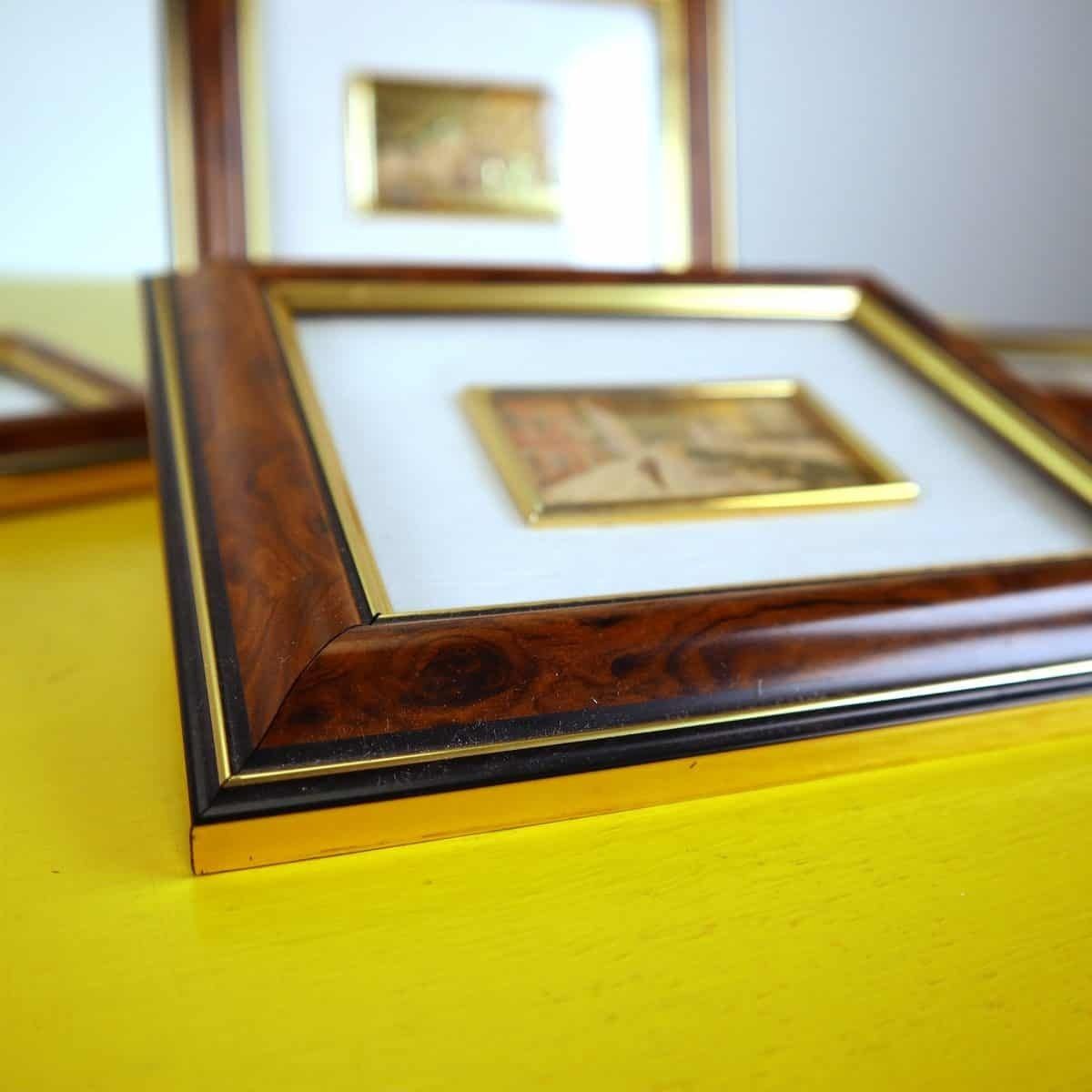 4 Pieces Of Vintage Chromolithographs On Precious Metals photo buy