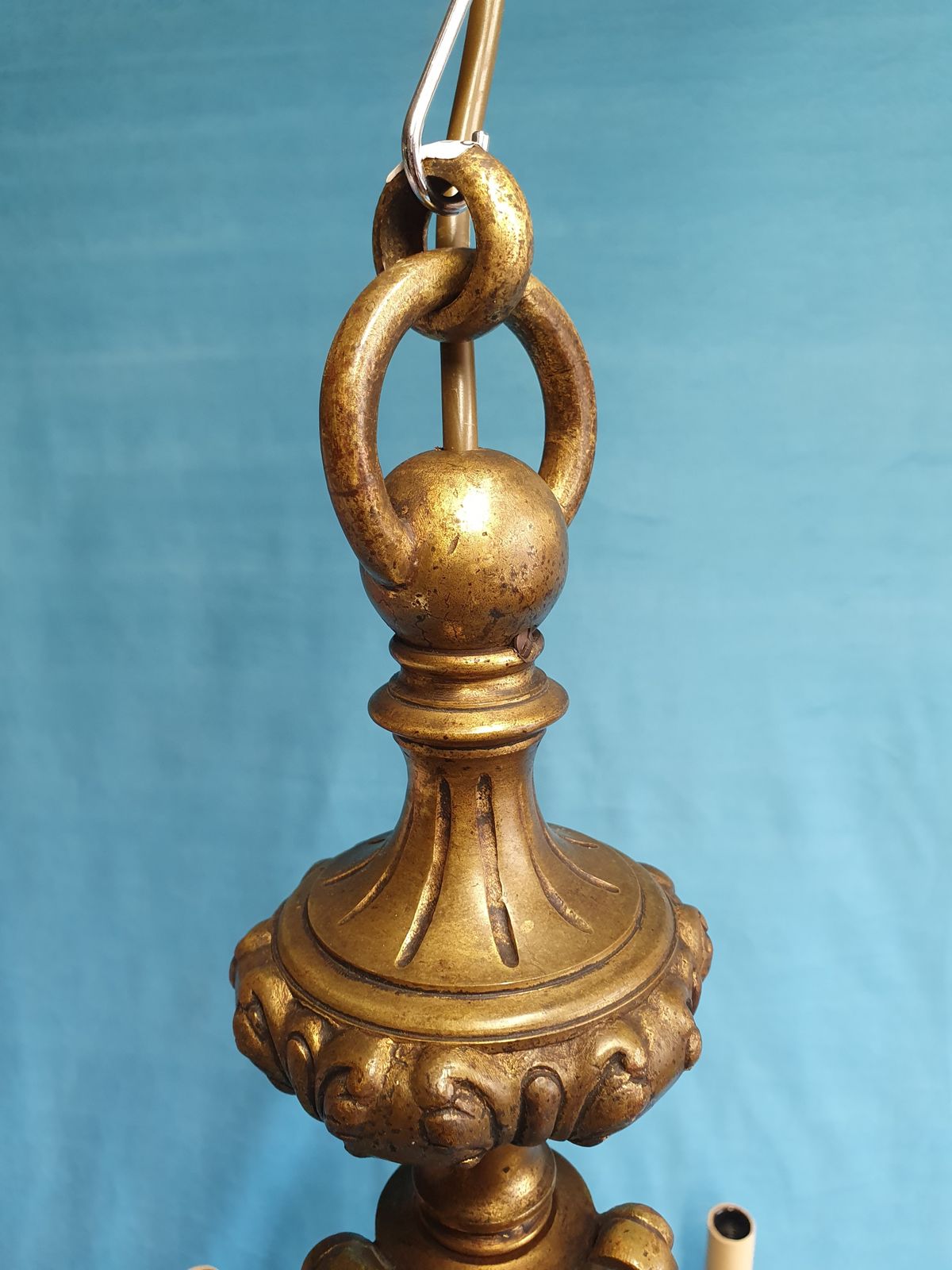 6 Arm Large Brass Chandelier French 30" photo buy