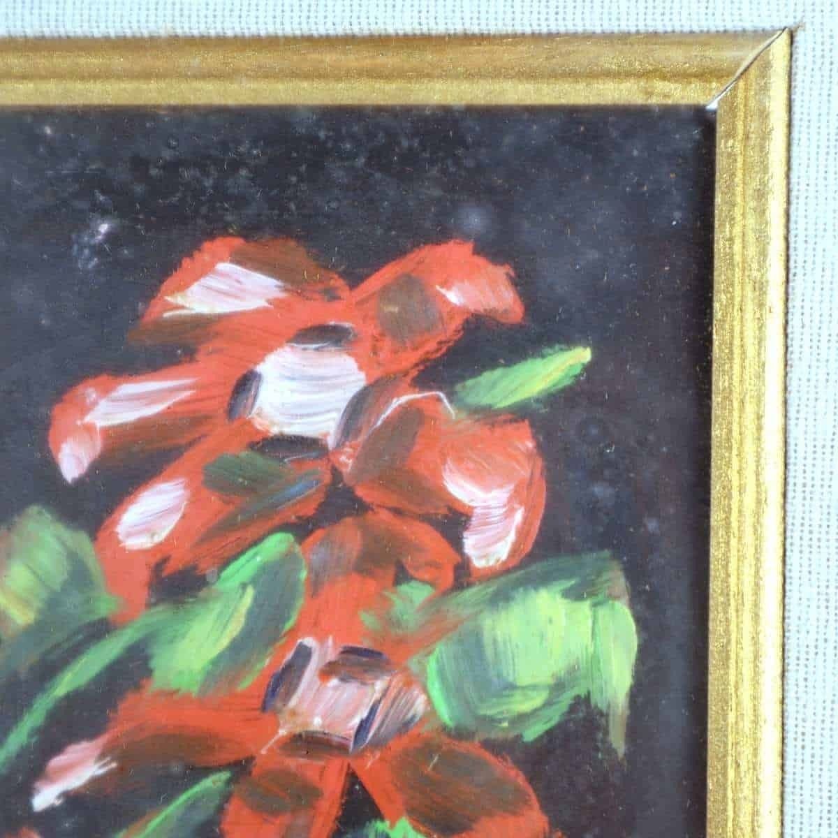 Vintage Oil Painting Of Flowers photo Art