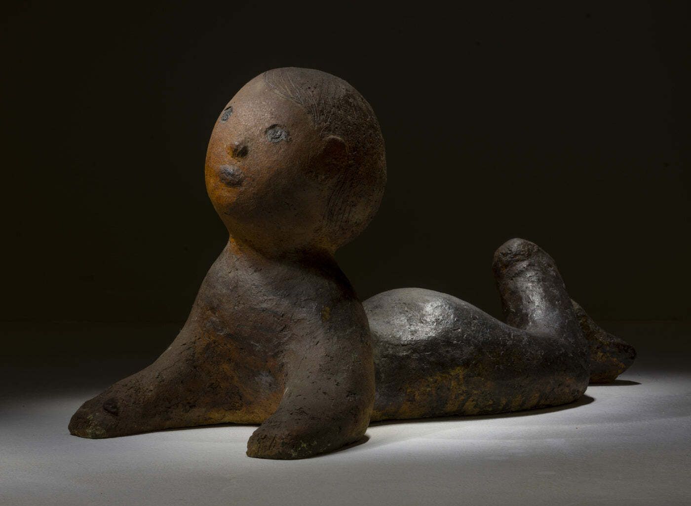 Toddler, Ceramic Garden Statue, 1960s–1970s, Czechoslovakia photo Art