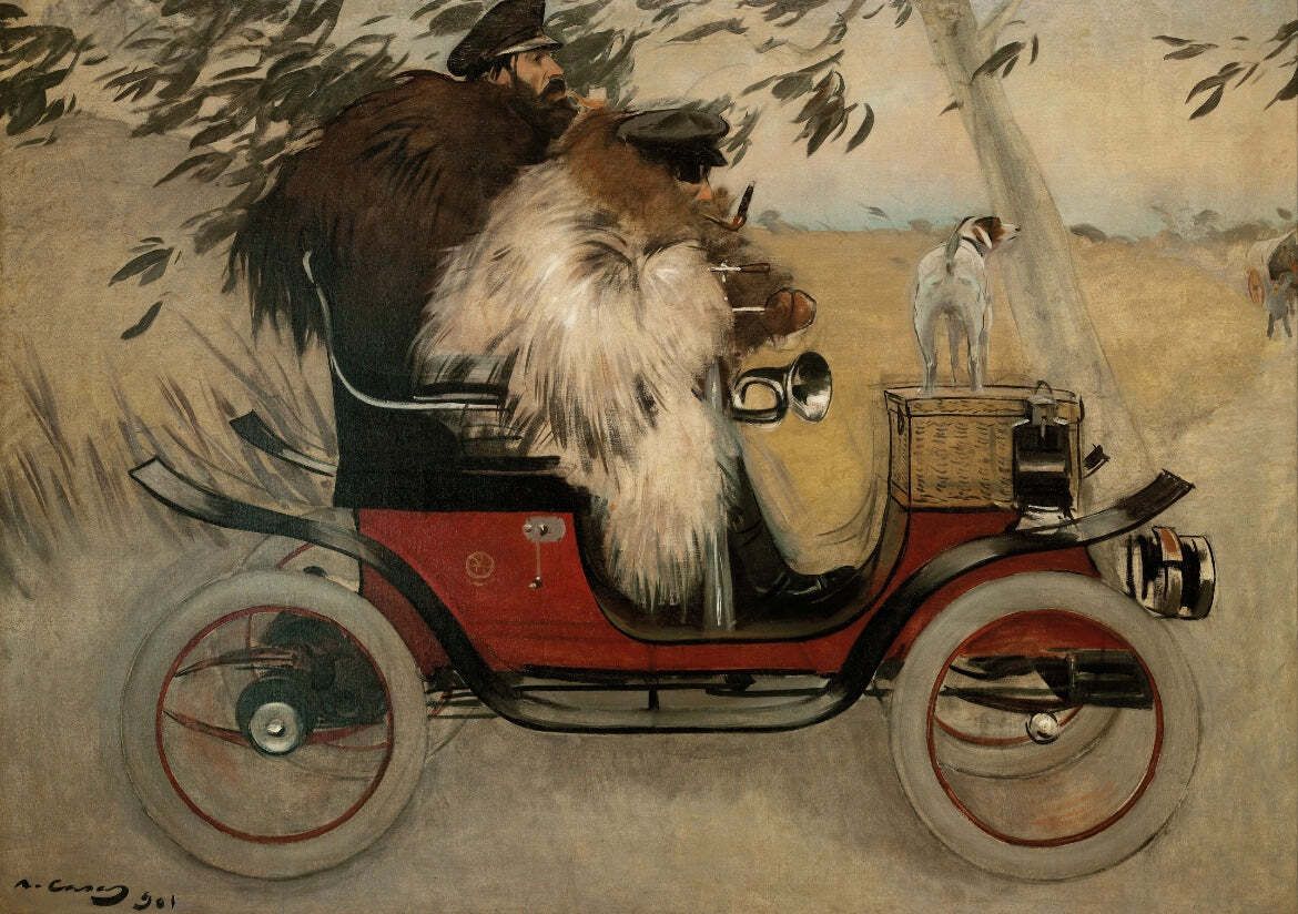Ramon Casas And Pere Romeu In An Automobile C1901